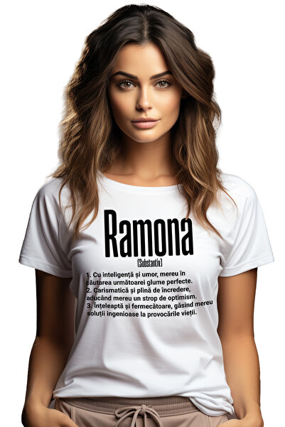 StoryGift Romania Tricou Femei Cu Numele Ramona, si Mesaj Motivational, Glume...
