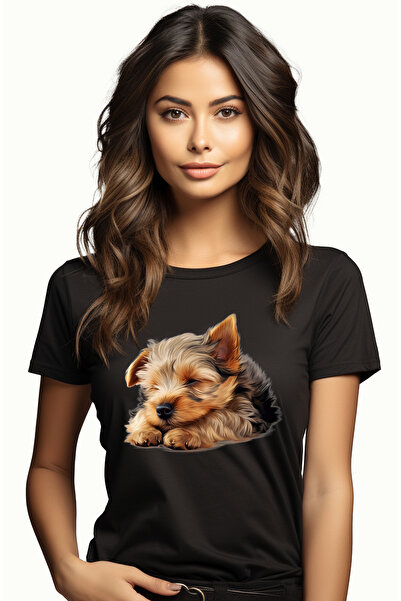 StoryGift Romania Tricou Femei cu un catel de talie mica, doarme, blanos, in ...
