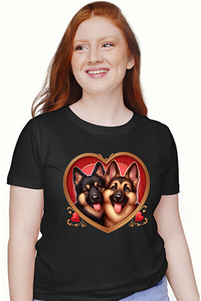 StoryGift Romania Tricou Femei cu o catelusa si un catel, ilustratie, lupi, c...