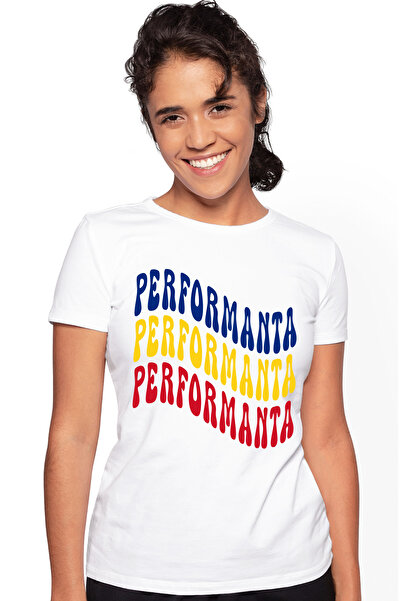 StoryGift Romania Tricou Femei Cuvantul Performanta, in Culorile Steagului Ro...