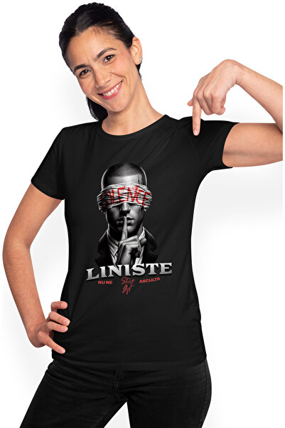 StoryGift Romania Tricou Femei Om cu degetul la gura liniste opinie publica c...