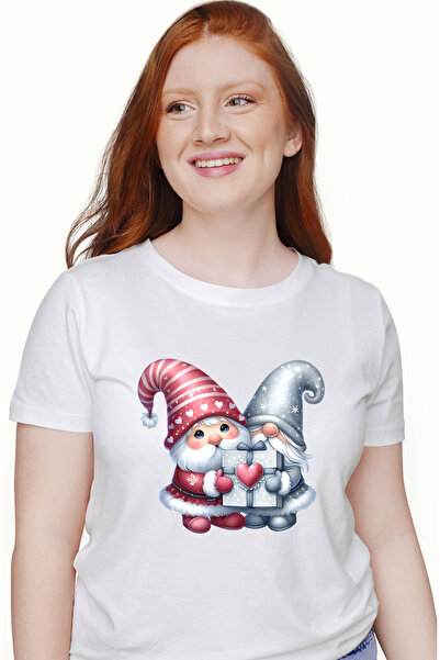 StoryGift Romania Tricou Femei cu 2 pitici care tin un cadou, ilustratie, cac...