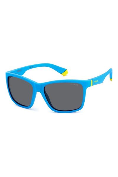 Polaroid Polarized Sunglasses Boys Polaroid PLD 8057/S FLL/M9, Plastic, Blue, 50 mm