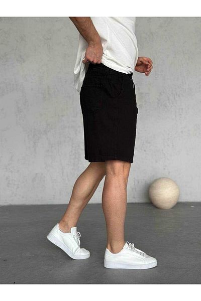 MODA Black Cotton Loose Shorts
