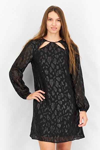 Esprit فستان نسائي ميدي أسود معدني