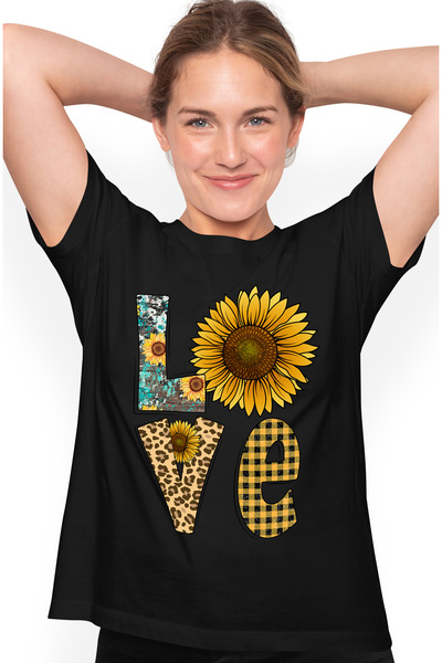 StoryGift Romania Tricou Femei cu mesajul "Love", ilustratie, motivational, i...