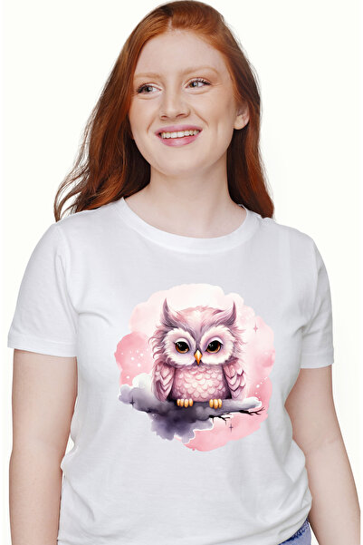 StoryGift Romania Tricou Femei cu o bufnita aproape adormita, somnoroasa, ilu...