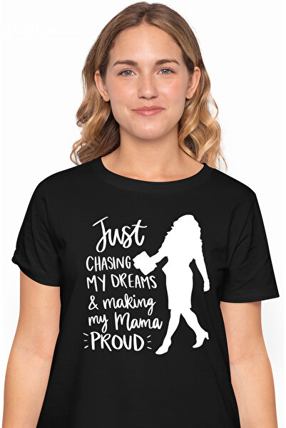 StoryGift Romania Tricou Femei cu o figura de femeie si mesajul "Doar imi urm...