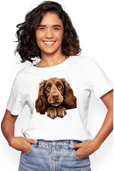 StoryGift Romania Tricou Femei cu un catel maro, ilustratie, surprins, cam fr...