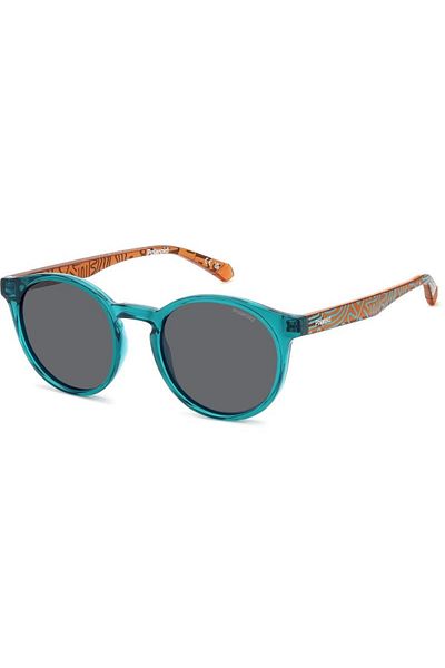 Polaroid Ochelari de soare polarizați pentru fete Polaroid PLD 8061/S TCF/M9, Plastic, Albastru, 46 mm