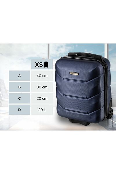 zagatto Troler de cabină ® ZG507 ABS XS, 20L, 40x30x20 cm, albastru, compatibil cu bagajele de mână Wizz Air