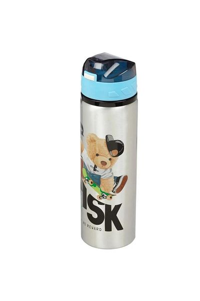 Kelebek Oyuncak Risk Teddy Bear Themed Aluminum Water Bottle with Straw
