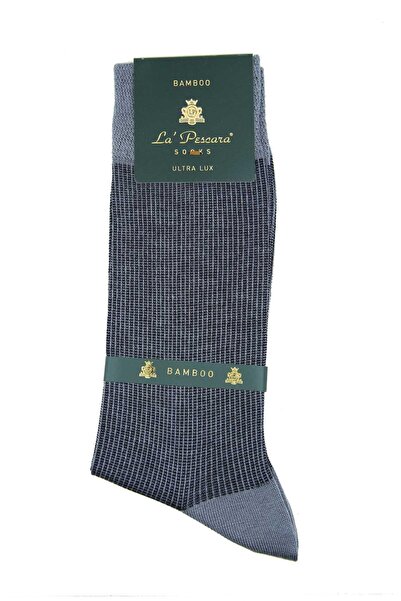 La Pescara Ανδρικές κάλτσες CRP298 με μοτίβο γκρι γραμμής Ultra Luxury Bamboo