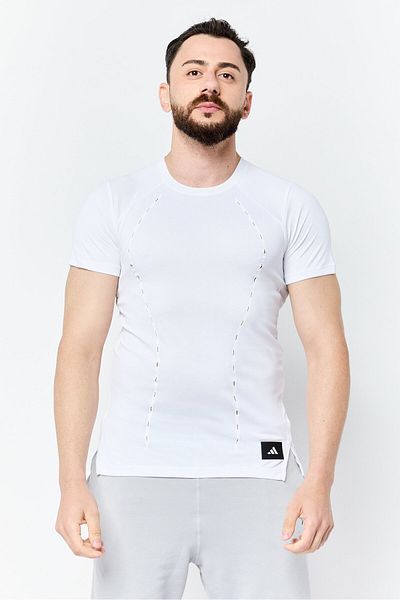 adidas Men Sportswear Fit Short Sleeves Training T-Shirt, White