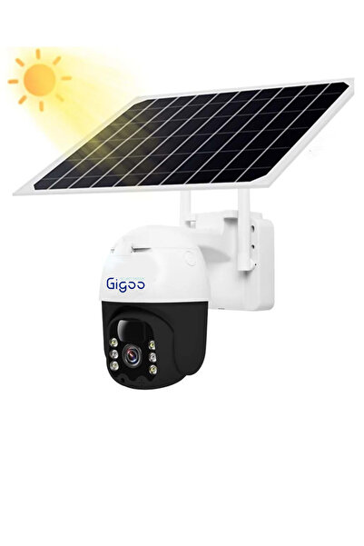 Gigoo Güneş Enerjili Solar Panelli Gece Görüşlü Güvenlik Kamerası
