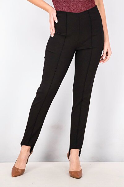 MOHITO Women Regular Fit High Waisted Sling Back Hem Plain Pants, Black