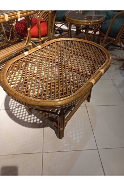 SANCAKTAR BAMBU Bambu Oval Orta Sehpa 56x90 (camsız)