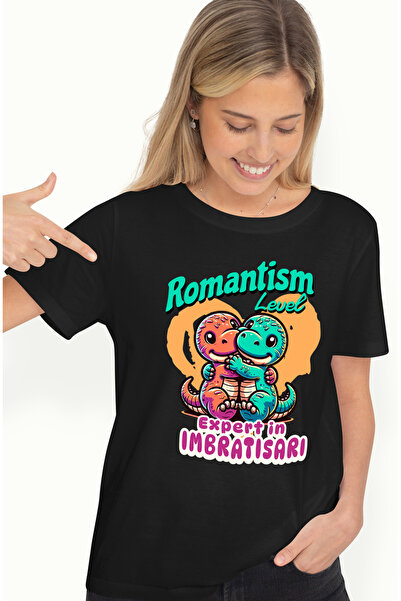 StoryGift Romania Tricou Femei Dinozauri imbratisare romantism iubire familie...