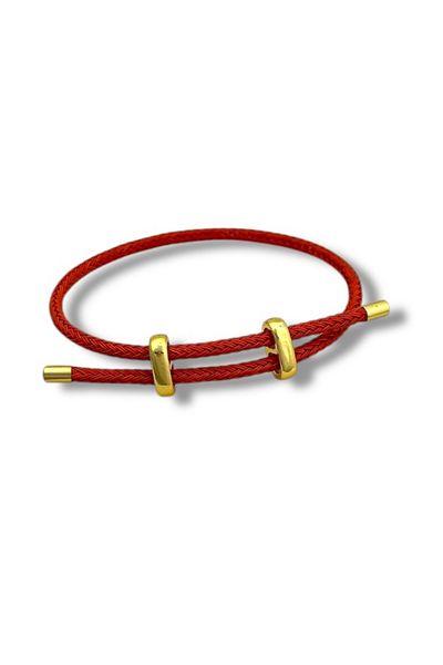 Finery by Nerrs Steel Rope Magnet Adjustable Red Bracelet
