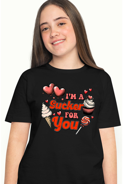 StoryGift Romania Tricou Femei cu inimioare si dulciuri cu mesajul "I'm a suc...