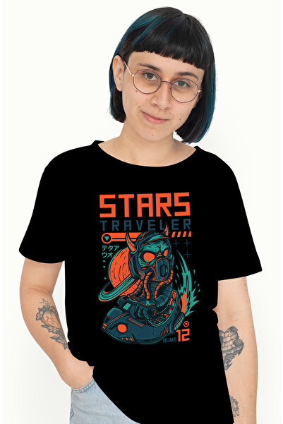 StoryGift Romania Tricou Femei Cu Extraterestru, Text In Engleza Stars Travel...
