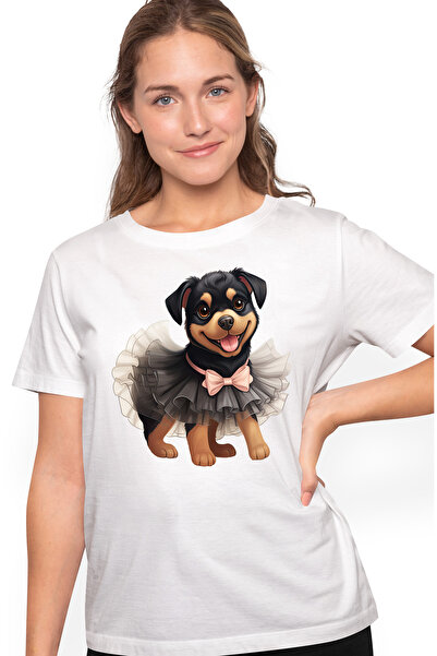 StoryGift Romania Tricou Femei cu Rottweiler, caine, animal de companie, ilus...