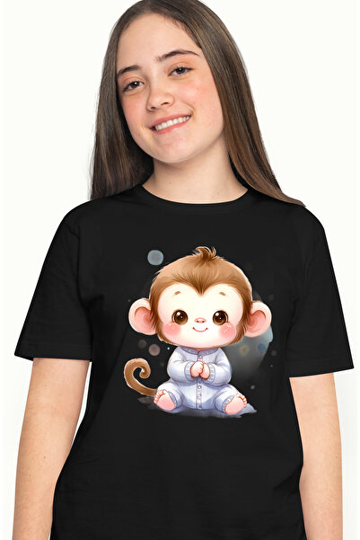 StoryGift Romania Tricou Femei cu o maimutica vesela, ilustratie, imbujorata,...