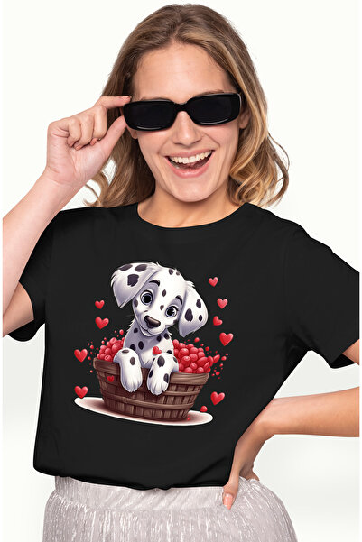 StoryGift Romania Tricou Femei cu un catel Dalmatian care sta intr-o copaita,...