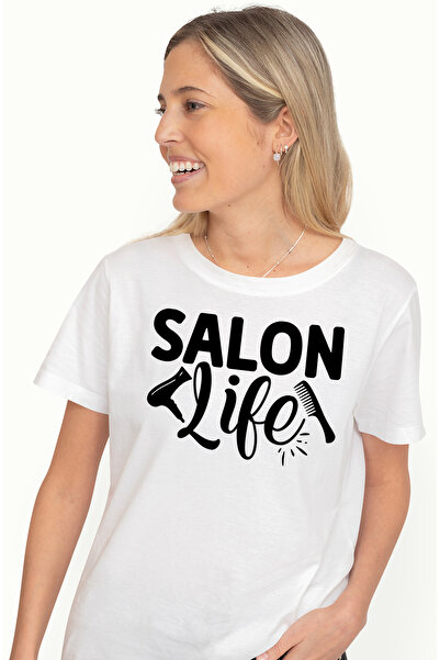 StoryGift Romania Tricou Femei cu textul in limba engleza "Salon life" - viat...