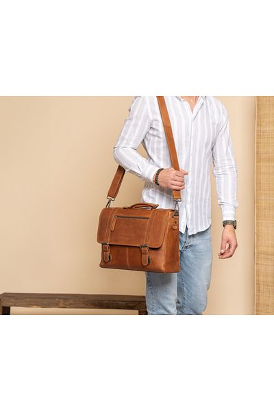 The Chesterfield Brand Geanta de laptop din piele naturala, The Chesterfield Brand, Imperia 14 inch