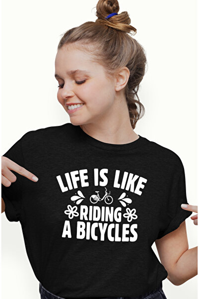 StoryGift Romania Tricou Femei cu mesajul "Viata e ca o plimbare cu bicicleta...