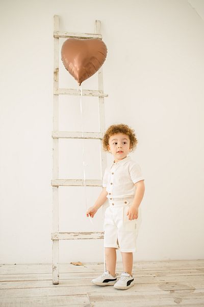 Kuarks Summer Baby Boy and Children's Bottom Top Set 100% Cotton Linen Shirt and Canvas Shorts 1-4 Years Old