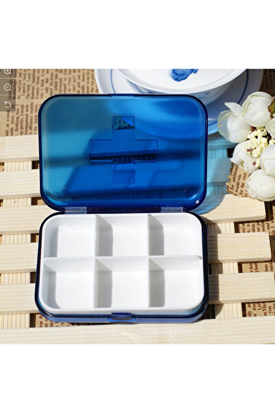 PUFO Square box for organizing medicines, vitamins or supplements, Pufo Medicine, 9 cm, blue