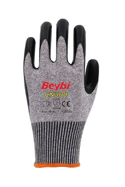 Beybi | 12 Paar Arbeitshandschuhe, Nitrile 1/2 Coated, Robust