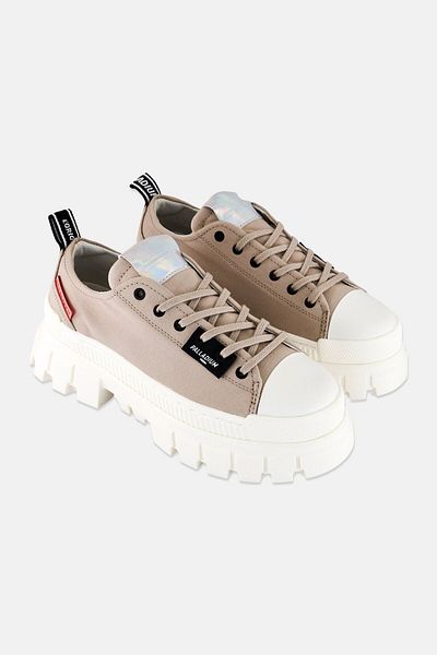 Palladium Women Revolt Lo Tx Lace Up Casual Shoes, Tan