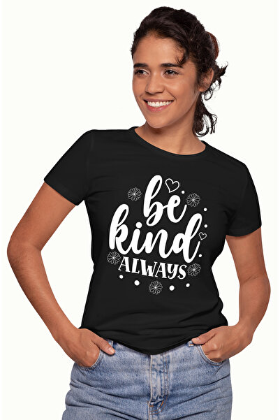 StoryGift Romania Tricou Femei cu inimioare si floricele cu textul "Be kind. ...