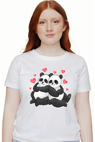 StoryGift Romania Tricou Femei cu 2 ursi panda care stau rezemati unul de cel...
