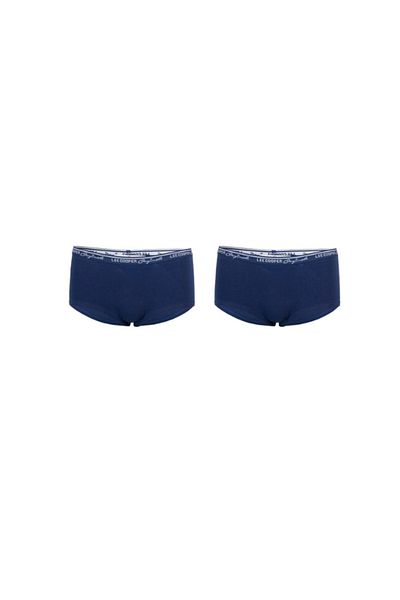 Lee Cooper Set 2 perechi chiloti hipster cu banda logo in talie, albastru, marimea XL, Lee Cooper Originals