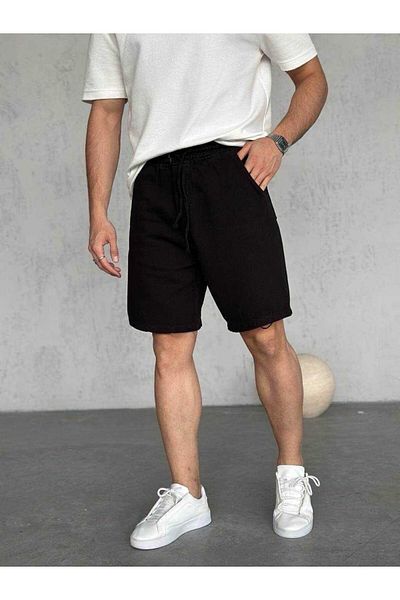 MODA Black Cotton Loose Shorts