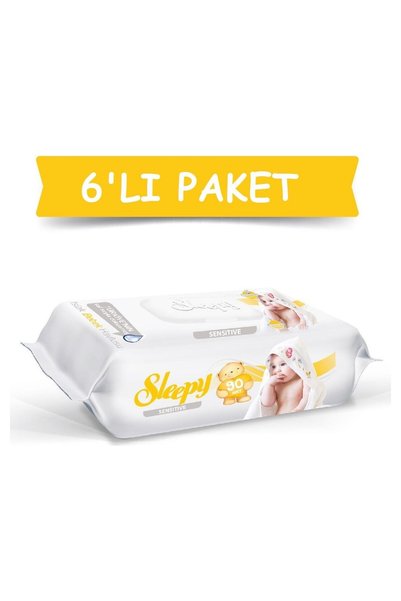Sleepy مناديل مبللة للبشرة الحساسة 90 قطعة × 6