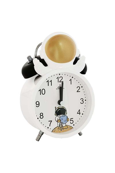 PUFO Happy Astronaut children's alarm clock, 15 cm, gold