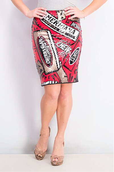 Guess Women Sequin Pattern Pencil Skirt, Black Combo