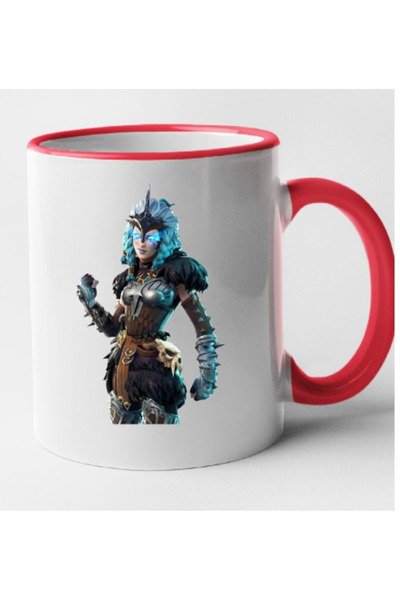 OEM Cană personalizată Fortnite - Valkyrie cu mâner roșu, INOVATIX®. 330ml