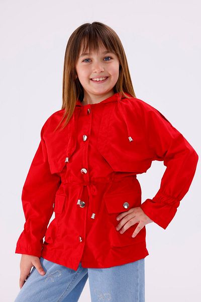 HAUSEkids 4-16 Years Cat Polina Water Repellent Girl's Raincoat-Red