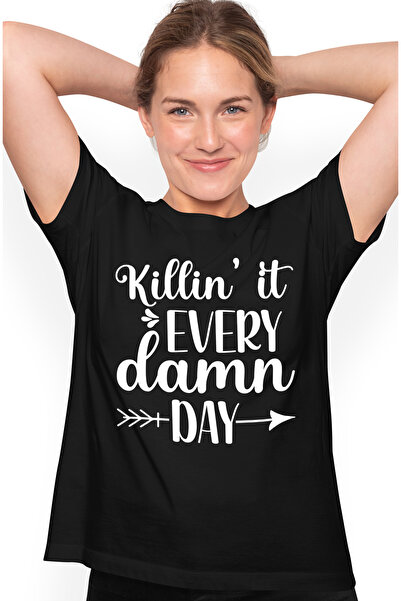 StoryGift Romania Tricou Femei cu textul in engleza "Killin' it every damn da...