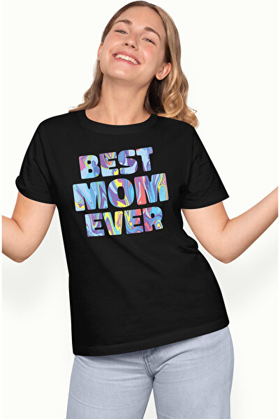 StoryGift Romania Tricou Femei Pentru Cea Mai Tare Mama, Best MOM Ever cu imp...