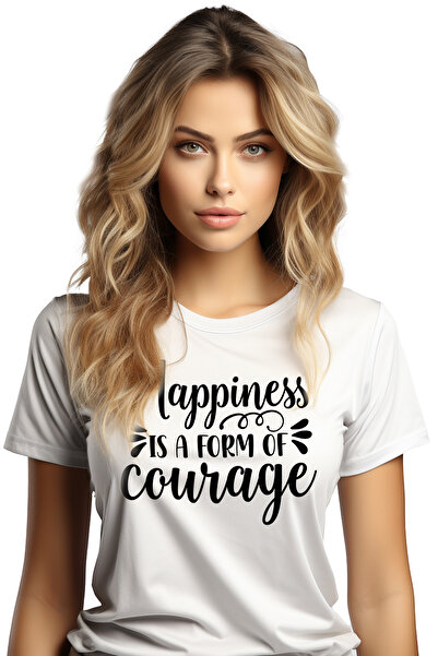 StoryGift Romania Tricou Femei cu mesaj motivational in engleza "Happiness is...