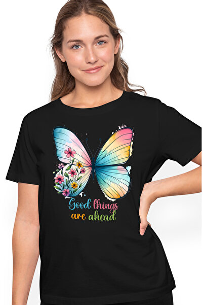 StoryGift Romania Tricou Femei cu mesajul "Good things are ahead", ilustratie...