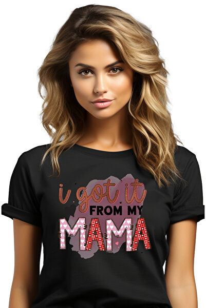 StoryGift Romania Tricou Femei cu mesajul "I got it from my mama", fundal roz...
