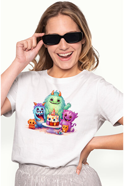 StoryGift Romania Tricou Femei cu mai multe creaturi ciudate, ilustratie, buc...
